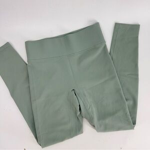 Bandier High Rise Ribbed Skinny Green Leggings